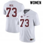 NCAA Women's Alabama Crimson Tide #73 Evan Neal Stitched College 2019 Nike Authentic White Football Jersey KY17X51IR